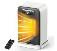 FLANUR Chauffage d'Appoint 1500 W, Chauffage Electrique en Céramique PTC avec Thermostat, 12H Minuterie, Protection Anti-Surchauffe et Anti-basculement, Télécommande, Blanc