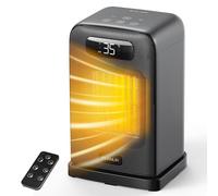 FLANUR Radiateur d'appoint 1500W, Chauffage Céramique PTC Portable avec Thermostat, 4 Modes, Oscillation 70°, Minuterie 12H, Télécommande,Chambre, Noir, 1 pack+4 modes