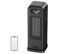 FLANUR Radiateur d'appoint 1500W Économique, Radiateur Céramique Portable avec Timer 12H, Oscillation 70°, Contrôle par App/Intelligent (Alexa/Google), 4 Modes, Chauffage pour Chambre, Bureau, Noir