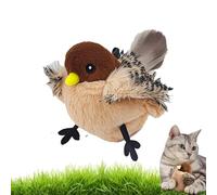 Flapping Bird Cat Toy (No Flying), Birds Cat Toy Flapping Wings, Lifelike Chirp Tweet, Touch Activated Kitten Plaything , Rechargeable/Battery,Flying Bird Toys for Indoor Cats (Rechargeable B)