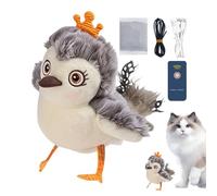 Flapping Bird Cat Toy - Realistic Movement, Interactive Flapping Wings, Soft Plush Kitten Toy | Indoor Cat Play, Kitten Exercise, All Breeds Enrichment, Solo Entertainment