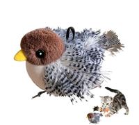 Flappy Bird Cat Toy, Cute Flapping Wings Bird Toy, Interactive Cat Exercise Toy, Catnip Toys for Cats, Touch Activated Kitten Toy, Sandpiper Chirp Tweet Sound, Bird Sound Cat Toy, Fun Interactive Cat