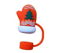 Flaroey 10 Couvercles Protecteurs en Silicone pour Embouts de Paille de 40 Oz, de Noël, Housses de Paille en Silicone