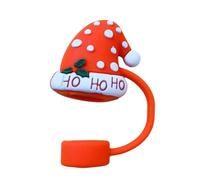 Flaroey 10 Couvercles Protecteurs en Silicone pour Embouts de Paille de 40 Oz, Gobelets de Noël, Couvercles de Paille en Silicone