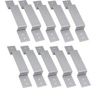 Flaroey 10 Pièces Clips de Panneau de Clôture, Support de Poteau de Clôture en Acier Galvanisé pour Fixer le Panneau de Clôture sur un Poteau de 100 Mm/4 Pouces.