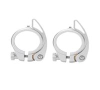 Flaroey 2 Colliers de Serrage pour Selle de Vélo Pliable avec Levier à Dégagement au Nom de la Pince de Serrage pour Tuyau Sp8 de 40 mm, Argent