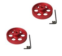 Flaroey 2 Pièces 80 Dents 2GT C Kit 2GT Poulie de Distribution Alésage 5mm 2MGT Courroie Synchrone Largeur 9/10mm 80T pour 2.4 Rouge