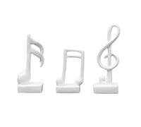 Flaroey 3 PiCes Note de Musique Dcor Cadeaux Figurine Musicale Statue Moderne Sculpture Pice MaTresse de Table Artisanat Arts de, Blanc