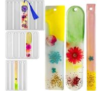 Flaroey 3 Pièces Moule en Silicone pour Signets avec Glands 15 Cavités Rectangle Forme D'Ellipse Moule en Résine pour la Fabrication D'Artisanat d'art