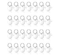 Flaroey 30 Pièces Ébauches de Porte-Clés en Métal Gravables Ébauches D'Estampage en Métal pour Graver des Étiquettes de Porte-Clés Vierges en Acier Inoxydable avec Trou Facile à Utiliser