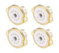 Flaroey 4 Douilles de Tube à 9 Broches en Céramique, Douille de Tube à Protection Sous Vide pour 12AX7, 12AT7, 12AU7, ECC83, ECC82, E88CC, 6922