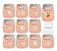 Flaroey 48PCS de Cartes de Voeux Joyeuses Pâques en Forme de Bouteille Kit de Cartes de Vacances de Pâques Drôles et Rétro Carte de Vœux de Cartes de Salutation Aux Œufs de Pâques