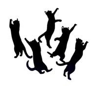 Flaroey 5 Marque-Pages en Métal en Forme de Chat Noir, Jolis Marqueurs pour Livres, Cadeaux pour Amoureux des, Marque-Pages pour Chatons, Séparateurs de Pages.