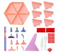 Flaroey 6 Grilles Palette Diamant Peinture Plateau Kits Hexagone Grande Capacité Plaque de Forage Diamant Peinture Stylo Art Point de Croix, E
