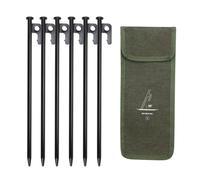 Flaroey 6 Pièces 30 cm Piquets de Extérieure Clous de Sol avec Sac de Rangement Clous Coupe-Vent Accessoires de Camping Fixation de Noir