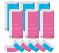 Flaroey 600 Pcs Bandes de Main ImperméAbles Bandes de Poignet pour ÉVéNements Bracelets de Concert Bracelets AdhéSifs pour la FêTe (Bleu, Rose)