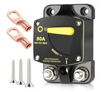 Flaroey 80Amp Disjoncteur Fusible W/Manuel Interrupteur de Réinitialisation pour RV Voiture Audio Bateau à la Traîne Moteur Audio Batterie Système Solaire