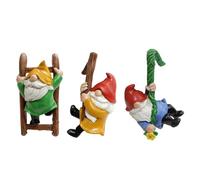 Flaroey Accessoires de Jardin Féérique Mini Gnomes Kit de Jardin Statue de Nains pour Jardin Féérique, Décoration de 3 Pièces