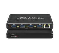 Flaroey Adaptateur réseau Gigabit USB 3.0 Plug and Play sans pilote 4 ports Gigabit RJ45, pour ordinateurs, équipements de diffusion en direct