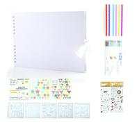 Flaroey Albums photo 80 pages noires - Livres de souvenirs A4 - Papier artisanal - Bricolage - Scrapbooking - Cadeau d'anniversaire pour enfants - Blanc