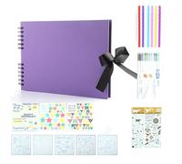 Flaroey Albums Photos 80 Pages Noires, Livres de Mémoire, Papier A4, Bricolage, Scrapbooking, Photo, Cadeau d'anniversaire pour Enfants, Violet