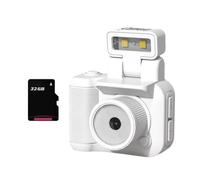 Flaroey Appareil Photo de Style Mini Reflex Numérique CMOS 32 Go avec Flash et Station de Charge Enregistreur Vidéo Portable DV 1080P avec Écran LCD.