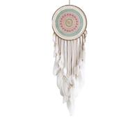 Flaroey Attrape-rêves rond tissé avec pompon pour chambre à coucher, décoration à suspendre, joli pendentif pour décoration d'intérieur, un attrape-rêves 1 pièce