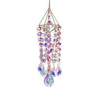 Flaroey Attrape-Soleil en Cristal Suspendu Style Carillon à Vent pour Jardin, Attrape-Soleil Arc-en-Ciel Fait à la Main, Plaqué Or, Facile à Installer, Facile à Utiliser