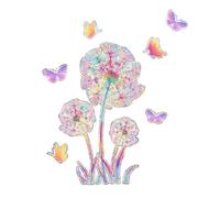 Flaroey Autocollant Mural en PVC Électrostatique en Verre pour Fenêtre, Attrape-Soleil, Prismes Arc-en-Ciel, Facile à Installer - Pissenlit