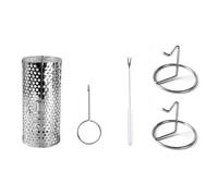 Flaroey Barbecue Roulant Grill Panier BBQ Net Tube Grill Panier Grille Ouverte BBQ Grill pour Voyage Camping Pique-Nique BBQ Accessoires-B