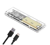Flaroey Boîtier SSD M2 M.2 NVMe+NGFF double protocole SSD USB 3.2 Gen2 10 Gbit/s Transparent Boîtier de disque dur externe pour PC A
