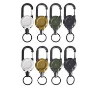 Flaroey Boucle Outils D'Extérieur Porte-Clés Rétractable Boucle de Câble Métallique Rétractable Automatique Fournitures de Camping