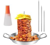 Flaroey Brochette pour grill, brochette verticale, accessoires de poêle à barbecue en acier inoxydable avec 3 pointes amovibles (20,3 cm, 25,4 cm, 30,5 cm), B