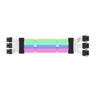 Flaroey Câble d'extension d'alimentation ARGB 3 x 8 broches pour carte mère RVB pour ordinateur