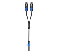Flaroey Câble Répartiteur XLR 50 cm 1 XLR vers 2 XLR Mâle Câble Répartiteur XLR Y Cordon Répartiteur de Microphone pour Amplificateur Mélangeur MFF