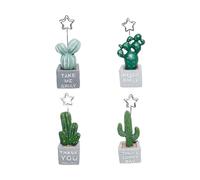 Flaroey Cactus Plantes Résine Message Carte Photo Trombone Mémo Porte-Notes Décorations de Bureau à Domicile