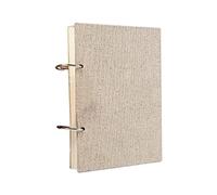 Flaroey Cahier à Spirale Rétro avec Couverture en Lin, 120 Pages Épaisses de 160g/M², Calepin à Feuilles Amovibles et Rechargeables (Format 32K)