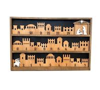 Flaroey Calendrier de L' pour la Naissance de Jésus, Compte à Rebours Jusqu'à Jésus, Calendrier de L' en Bois, Calendrier de L' des Vacances de Noël