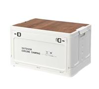 Flaroey Camping en Plein Air Pliant Table Touristique Boîte de Rangement Voiture Boîte de Rangement en Plein Air Voyage Stockage Équipement de Camping Blanc, L