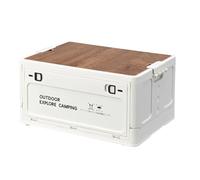 Flaroey Camping en Plein Air Pliant Touristique Table Boîte de Rangement Voiture Boîte de Rangement de Voyage en Plein Air Équipement de Camping Blanc, M