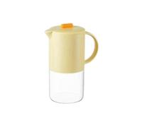 Flaroey Carafe à Eau en Verre Portable avec Couvercle, Cafetière de Cuisine avec Poignée, à Café et à Thé, Service à Thé, 1800 ML, Jaune