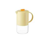 Flaroey Carafe à Eau en Verre Portable avec Couvercle, Cafetière de Cuisine avec Poignée, à Café et à Thé, Service à Thé, 1500 ML, Jaune