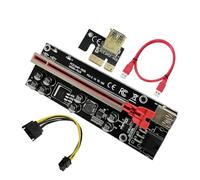 Flaroey Carte D'Extension VER009S Plus PCI-E Riser 009S Plus PCIE X1 vers X16 avec Câble d'alimentation 4Pin 6Pin USB 3.0 pour Rig de Minage Bitcoin Litecoin
