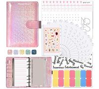 Flaroey Classeur de Planificateur de Budget A6 avec Enveloppes à Fermeture éClair Enveloppes de TréSorerie pour la BudgéTisation, Organisateur D'Argent pour A6 Cash Budget Binde D