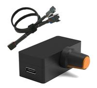 Flaroey Contrôleur de Vitesse PWM 12 V 4 Broches, Régulateur de Ventilateur Violent PD QC, Charge, Refroidisseur à Eau DIY avec Câble Adaptateur 1 à 2