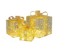 Flaroey de Décoration de Noël Ensemble de Trois Pièces Ornements en Tas en Fer Fournitures de Noël Lumineuses Disposition de la Scène A