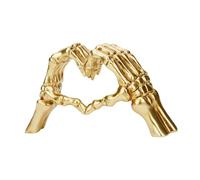 Flaroey Décor pour Salon, Chambre à Coucher, Bibliothèque, Table Basse, Sculpture de Mains en Forme de Cœur en Résine, Doigt d'horreur, Accents de Maison Dorés