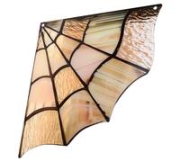 Flaroey Décoration Murale en Verre Spider Glass Topper, Fenêtre avec Motif de Toiles D'Araignée pour