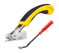 Flaroey Détacheur D'Agrafes, Extracteur D'Agrafes de Rembourrage et de Construction, Outil de Levage de Pointe, Dissolvant de Tapis Robuste, Jaune + Rouge