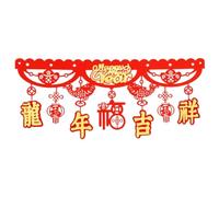Flaroey Drapeau Rouge du an Chinois 2024 Fête du du Dragon Chine Décoré Maison Porte- pour Célébrer Une Installation Facile I